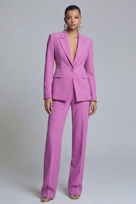 Peak Lapel 2 Piece Purple Single Breasted Slim Fit Prom Suits