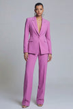 Peak Lapel 2 Piece Purple Single Breasted Slim Fit Prom Suits
