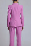Peak Lapel 2 Piece Purple Single Breasted Slim Fit Prom Suits