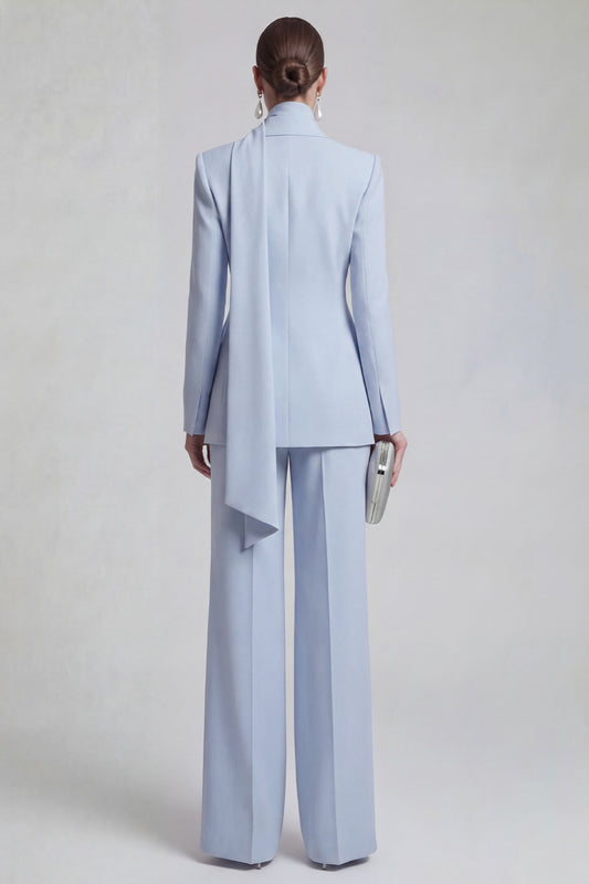 Single Breasted Slim Fit Shawl Lapel Blue 2 Piece Prom Suits