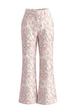 Floral 2 Piece Peak Lapel Double Breasted Slim Fit Champagne Pink Prom Suits