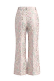 Floral 2 Piece Peak Lapel Double Breasted Slim Fit Champagne Pink Prom Suits