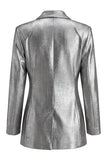 2 Piece Shawl Lapel Grey Wide Leg Prom Suits with Bow