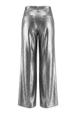2 Piece Shawl Lapel Grey Wide Leg Prom Suits with Bow