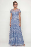 Dusty Rose A Line Long Floral Mother of the Bride Dress