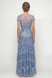 Dusty Rose A Line Long Floral Mother of the Bride Dress