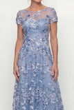 Dusty Rose A Line Long Floral Mother of the Bride Dress