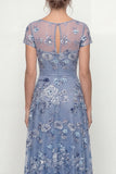 Dusty Rose A Line Long Floral Mother of the Bride Dress