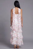 Mermaid Yellow Floral Maxi Strapless Beach Wedding Guest Dress with Ruffles