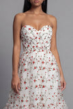 Champagne Floral Maxi Ruched A Line Beach Wedding Guest Dress with Ruffles