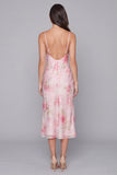 Spaghetti Straps Sparkly Pink Floral Maxi Bodycon Beach Wedding Guest Dress