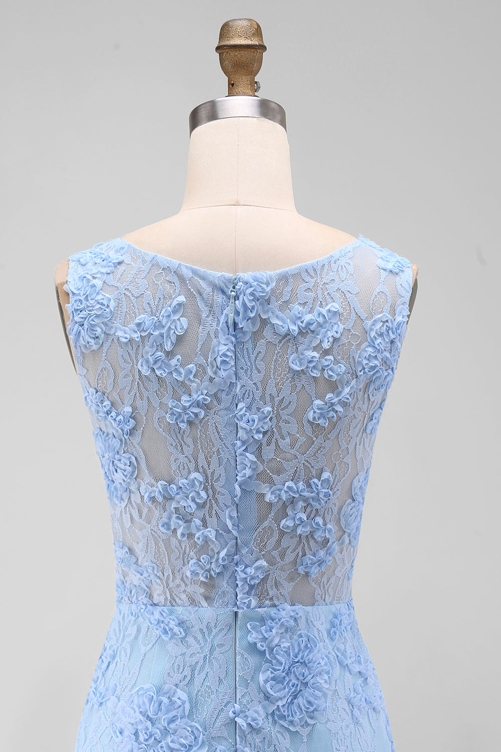 Boat Neck Blue Floral Tight Short Wedding Guest Dress