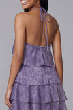 Floral White Pink Flower Short A Line Beach Wedding Guest Dress with Ruffles