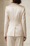 Blue 2 Piece Peak Lapel Single Breasted Wide Leg Prom Suits
