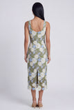 Green Scoop Floral Maxi Sheath Wedding Guest Dress