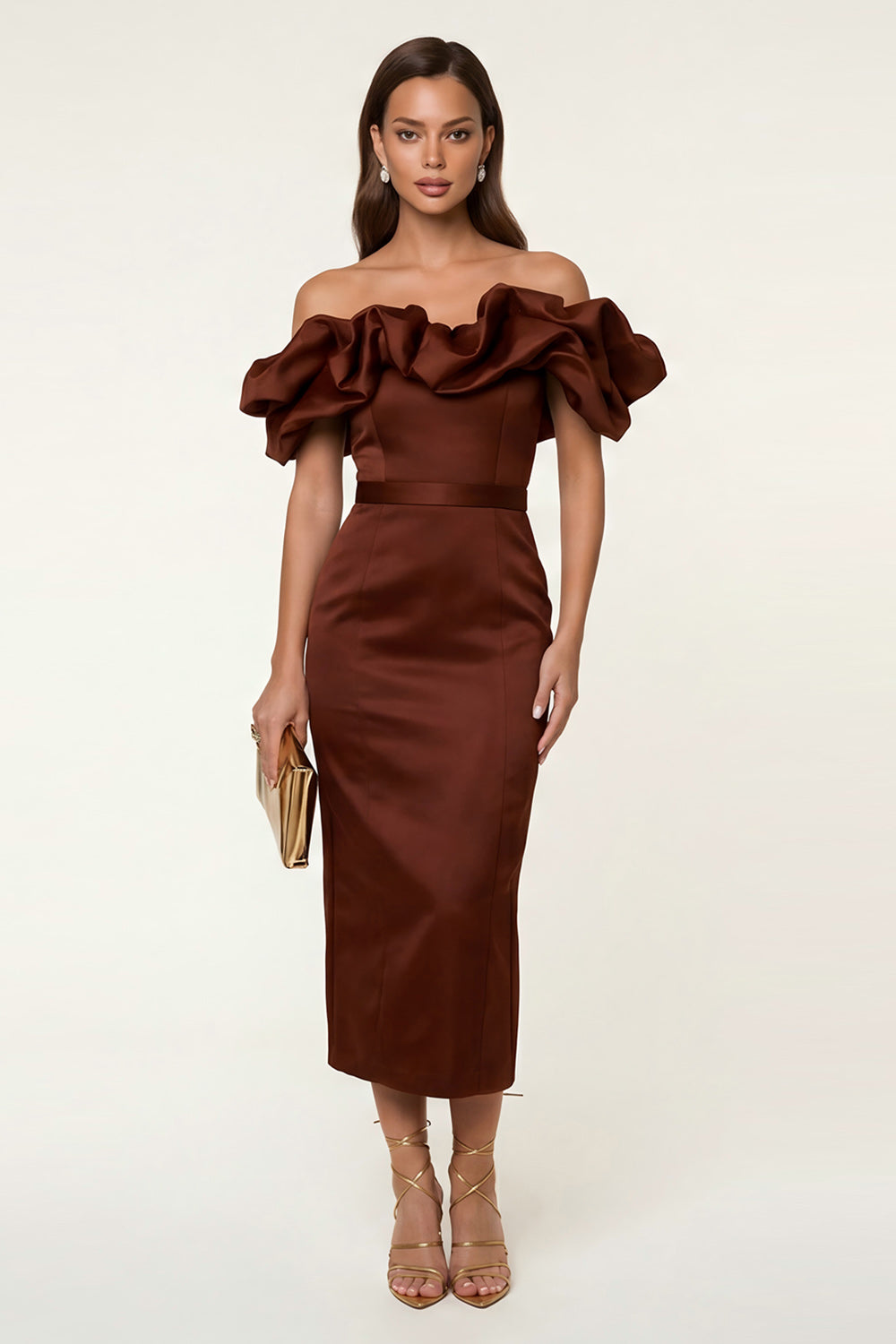 Black Bodycon Maxi Formal Dress with Ruffles