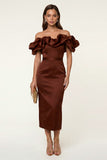 Black Bodycon Maxi Formal Dress with Ruffles