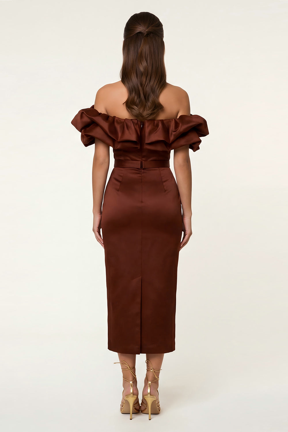 Black Bodycon Maxi Formal Dress with Ruffles