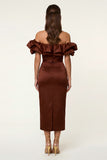 Black Bodycon Maxi Formal Dress with Ruffles