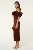 Black Bodycon Maxi Formal Dress with Ruffles