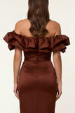 Black Bodycon Maxi Formal Dress with Ruffles