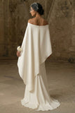 Mermaid White Maxi Boho Wedding Dress with Slit