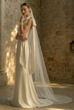 Maxi White Mermaid One Shoulder Beach Wedding Dress with Bow