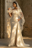 White Mermaid Maxi Off the Shoulder Boho Wedding Dress