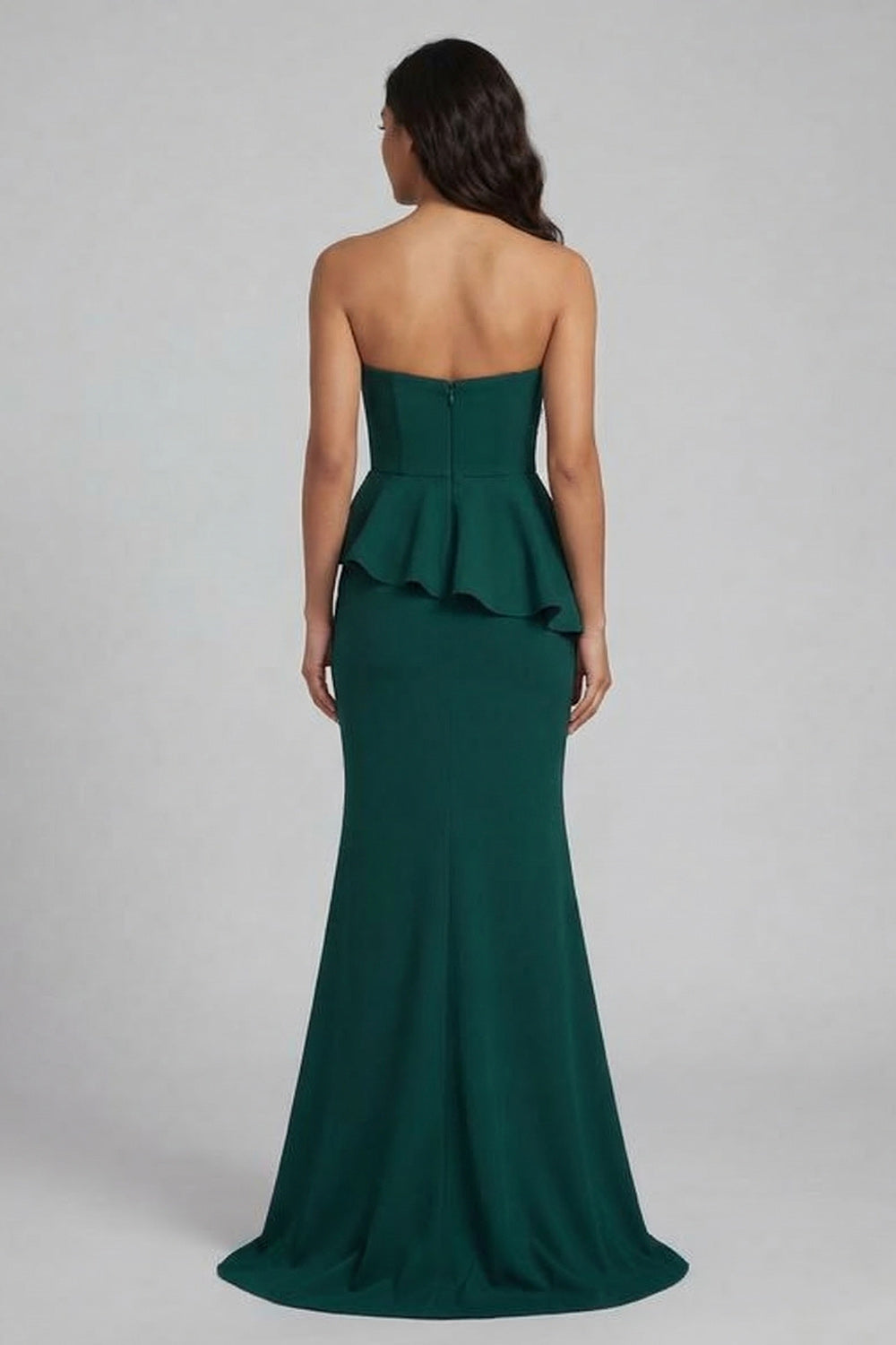 Long Beaded Dark Green Mermaid Mother of the Bride Dress with Ruffles