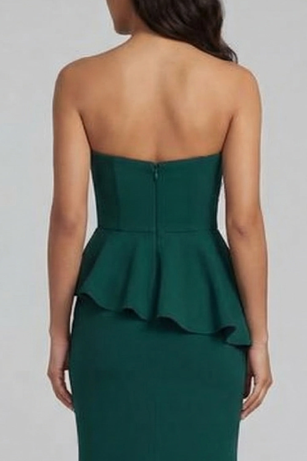Long Beaded Dark Green Mermaid Mother of the Bride Dress with Ruffles