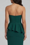 Long Beaded Dark Green Mermaid Mother of the Bride Dress with Ruffles
