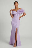 Lilac Mermaid Long Mother of the Bride Dress with 3D Flowers