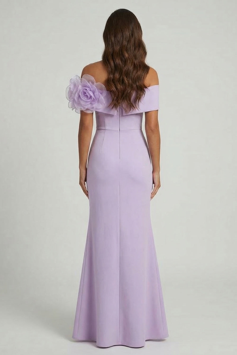Lilac Mermaid Long Mother of the Bride Dress with 3D Flowers
