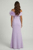 Lilac Mermaid Long Mother of the Bride Dress with 3D Flowers