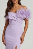 Lilac Mermaid Long Mother of the Bride Dress with 3D Flowers
