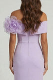 Lilac Mermaid Long Mother of the Bride Dress with 3D Flowers