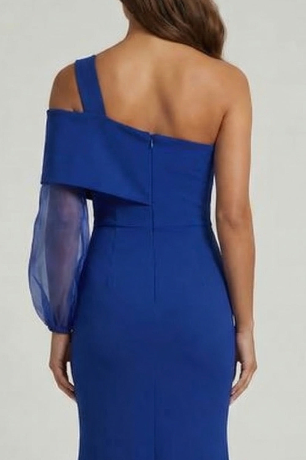 Royal Blue One Shoulder Mermaid Long Mother of the Bride Dress with Slit