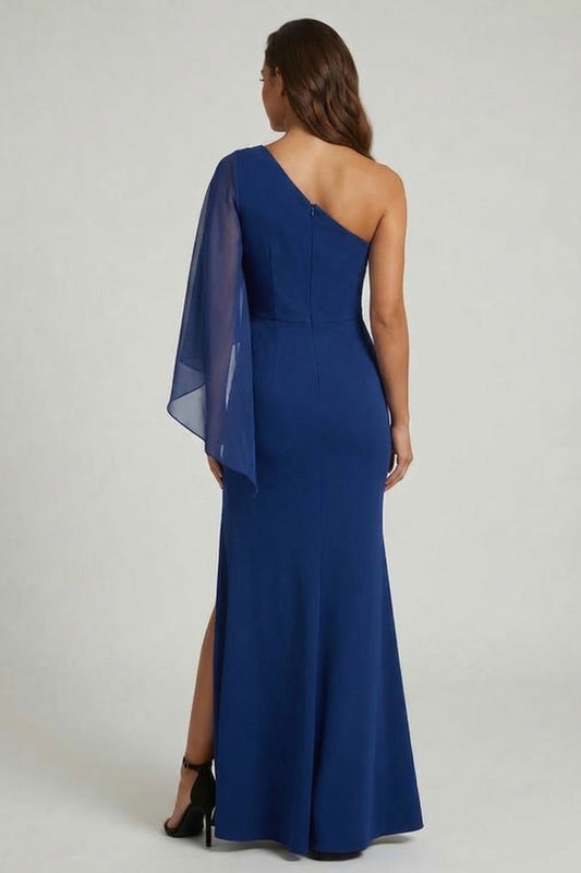 Dark Blue Long Mermaid Mother of the Bride Dress with Slit
