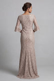 Champagne Mermaid Long Scoop Mother of the Bride Dress with Jacket