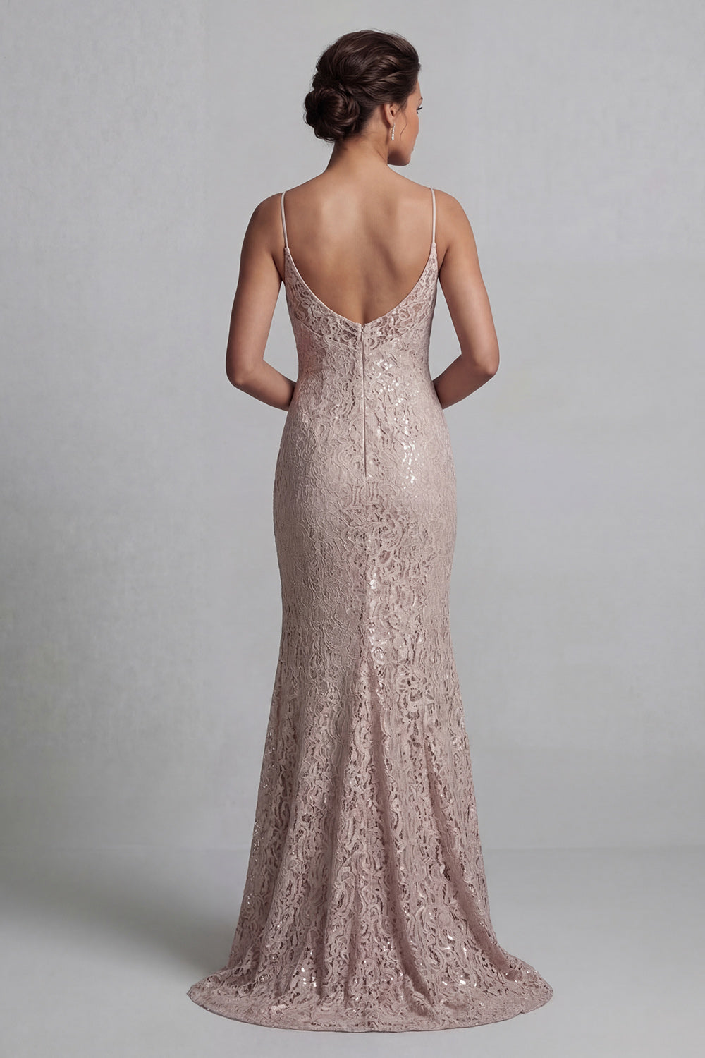 Zapakasa Women Champagne Long Lace Mother of the Bride Dress with
