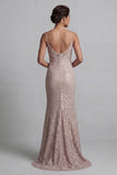 Champagne Mermaid Long Scoop Mother of the Bride Dress with Jacket