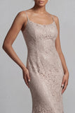 Champagne Mermaid Long Scoop Mother of the Bride Dress with Jacket