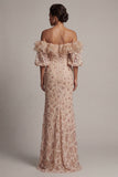 Sparkly Champagne Long Sequin Mermaid Beaded Mother of the Bride Dress with Ruffles
