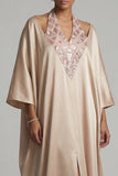 Sparkly Champagne Sequin Long Sheath Halter Mother of the Bride Dress with Slit
