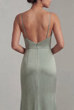 Long Mermaid Sparkly Light Green Sequin Mother of the Bride Dress with Cape