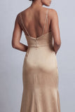 Sparkly Champagne Long Mermaid Beaded Mother of the Bride Dress with Cape