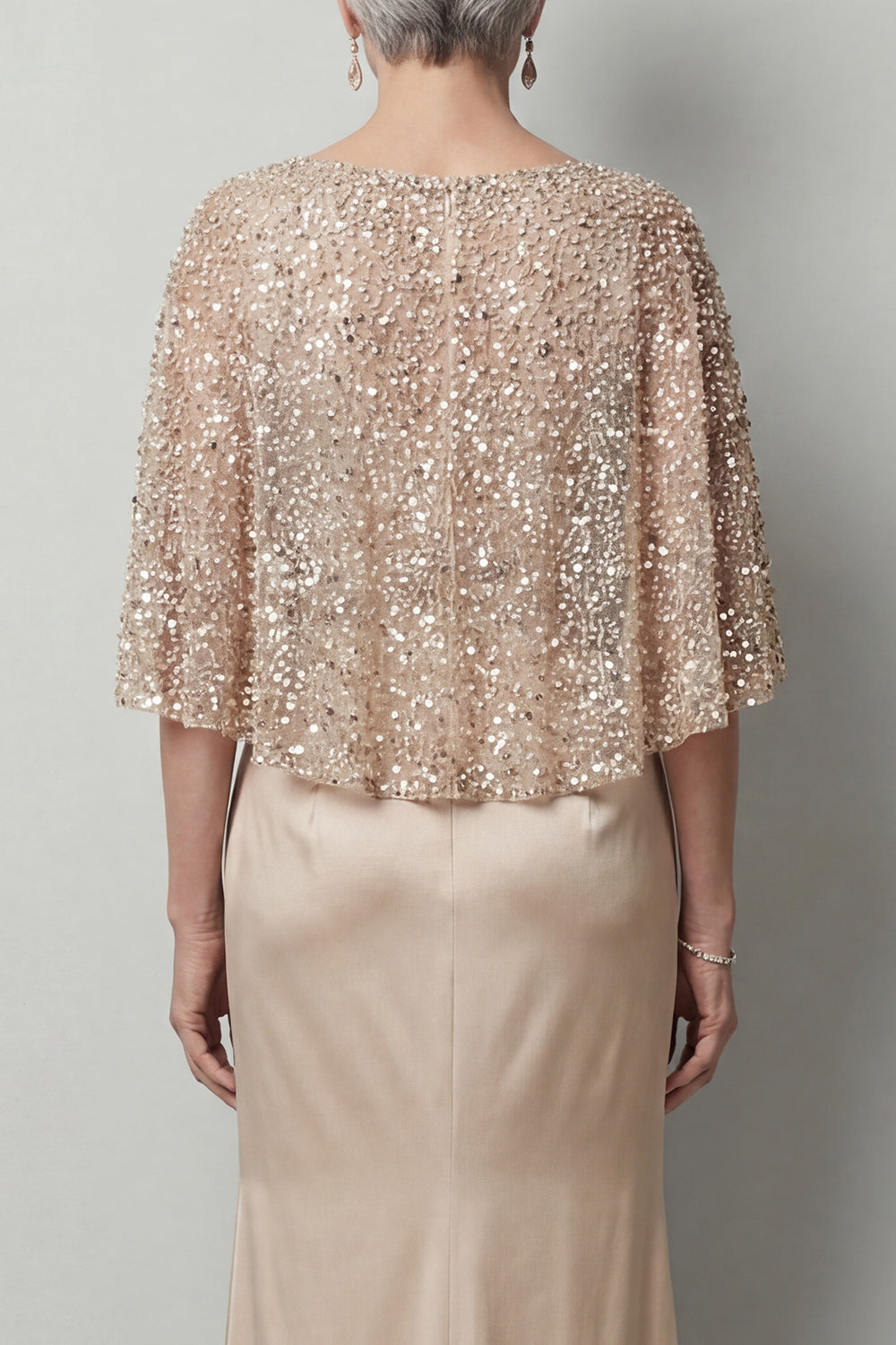 Sparkly Champagne Sequin Long Mermaid Mother of the Bride Dress with Pockets
