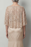 Sparkly Champagne Sequin Long Mermaid Mother of the Bride Dress with Pockets