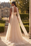 Strapless A Line Corset Floral Blush Neck Scarf Long Prom Dress
