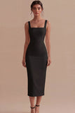 Square Neck Maxi White Bodycon Engagement Dress